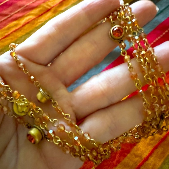 Vintage VSA Magdalena burnt orange stones & gold setting - Picture 13 of 14